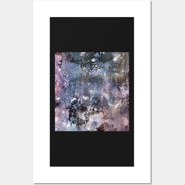 Abstract Galaxy  in Blue, Pink, Purple and Black Wall Art by MyAbstractInk